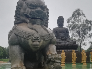 sculptures in a budhist temple